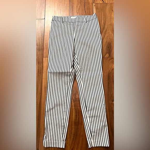 H&M Skinny Side Zip Women's size 6 Blue & White Striped Pants - Picture 1 of 3